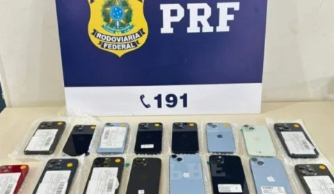 PRF apreende 19 celulares avaliados em R$ 76 mil durante fiscalização na BR-364