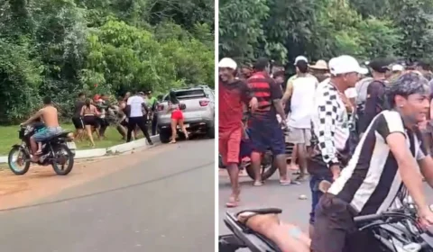 Corrida clandestina vira pancadaria em estrada do AM; veja vídeo