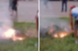 VÍDEO: Mulher morre carbonizada após cabo de alta tensão cair sobre família na AM-070