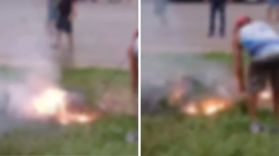 VÍDEO: Mulher morre carbonizada após cabo de alta tensão cair sobre família na AM-070