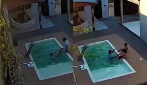 VÍDEO: Pai salva filhos de afogamento em segundos após flagrar desespero na piscina