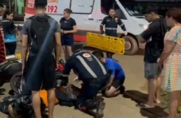 VÍDEO: Colisão entre motos deixa dois feridos no bairro Lagoinha em Porto Velho