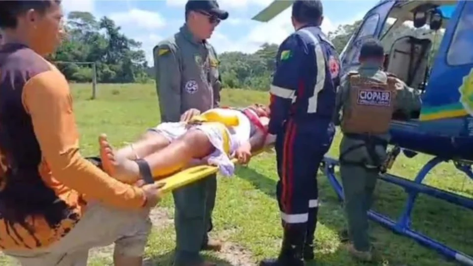 Resgate aéreo salva gestante vítima de picada de cobra