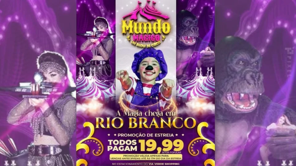 Circo Mundo Mágico estreia nesta sexta-feira em Rio Branco