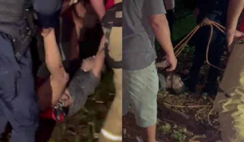 VÍDEO: Homem é resgatado pelos Bombeiros após cair em ribanceira na zona Sul de Porto Velho