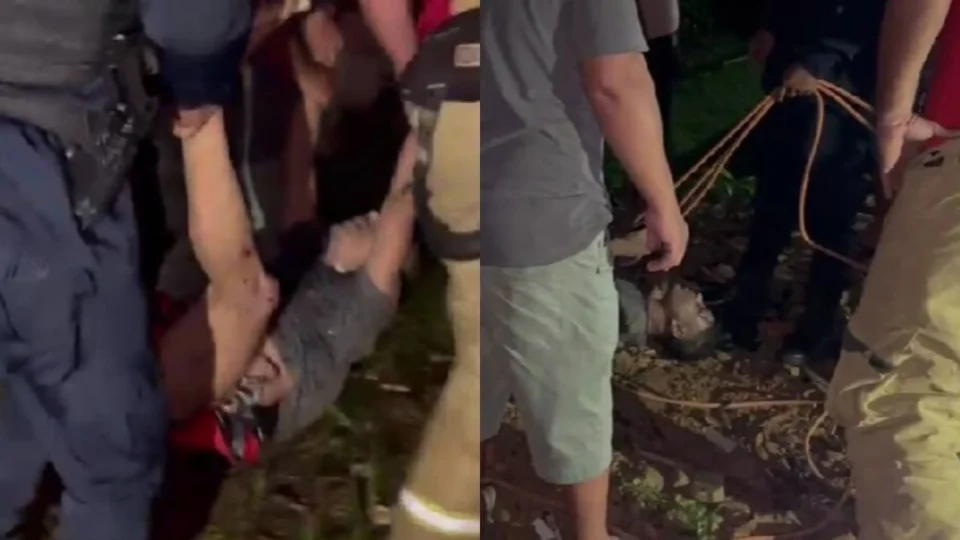 VÍDEO: Homem é resgatado pelos Bombeiros após cair em ribanceira na zona Sul de Porto Velho