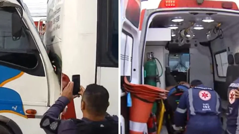 Acidente com três micro-ônibus deixa trabalhadores feridos em Manaus