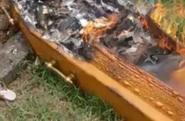 Criminosos invadem cemitério e ateiam fogo em caixão durante enterro