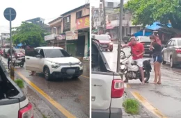 VÍDEO: mulher é jogada de veículo em movimento durante discussão com companheiro em Manaus