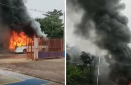 VÍDEO: ônibus é destruído por incêndio na zona oeste de Manaus